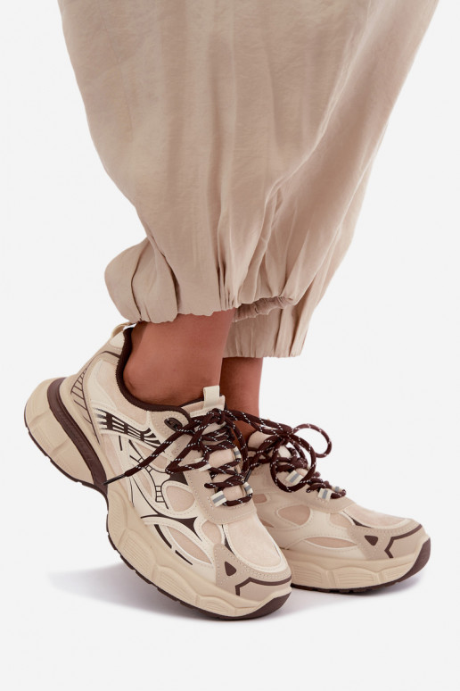 Sportieve schoenen met platform zandkleurig INanda