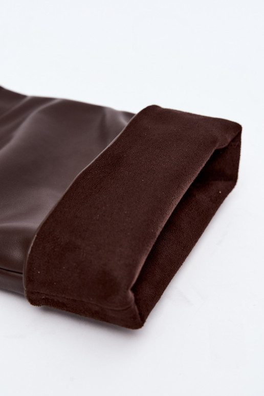Bottines chaudes pour femmes à talons fins chocolat Olivienne