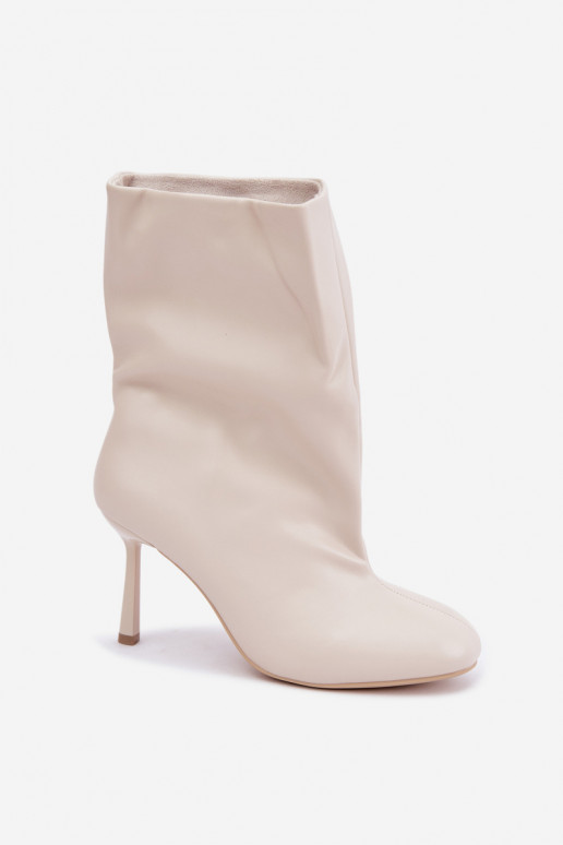 Bottines à enfiler avec talons fins ivoire Jalisa