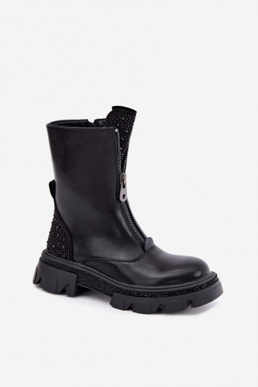 Bottines isolées pour femmes avec décoration en noir Inenia