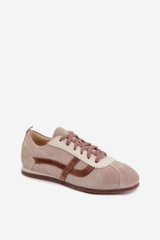 Faux suede sneakers Zazoo N1402S2, zand