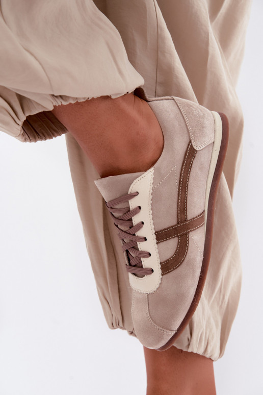 Baskets en daim synthétique Zazoo N1402S2, sable