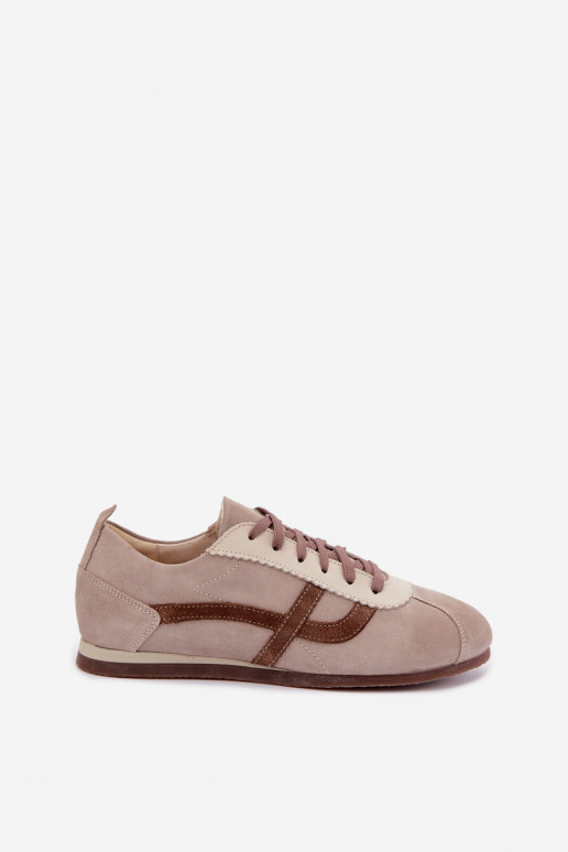 Kunstveloursleder Sneakers Zazoo N1402S2, sandfarben