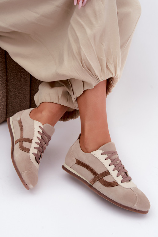 Kunstveloursleder Sneakers Zazoo N1402S2, sandfarben