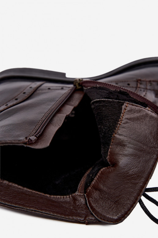 Bottines isolées pour femmes avec talons larges Medicine RIN16-OBD426-88X, marron foncé
