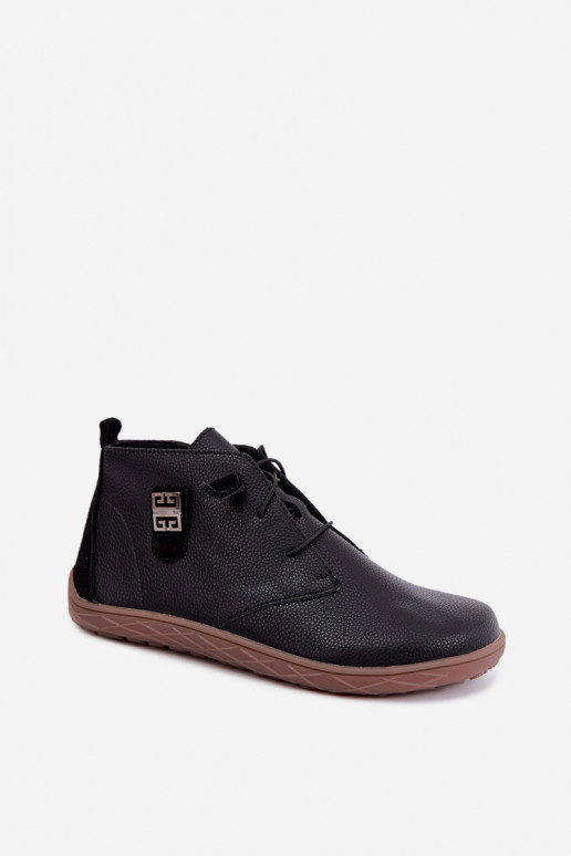 Chaussures en cuir pour femmes Barefoot, noir Sireya