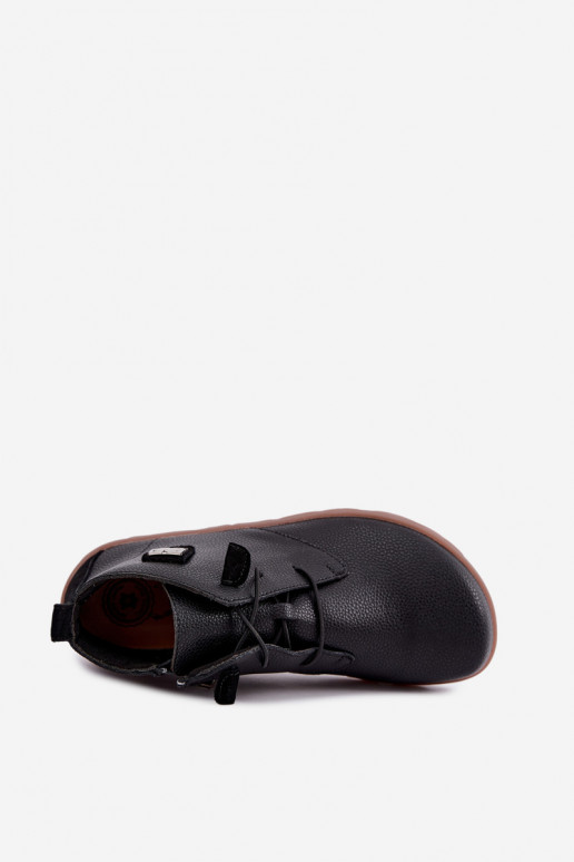 Leder Damen Schuhe Barefoot, schwarz Sireya