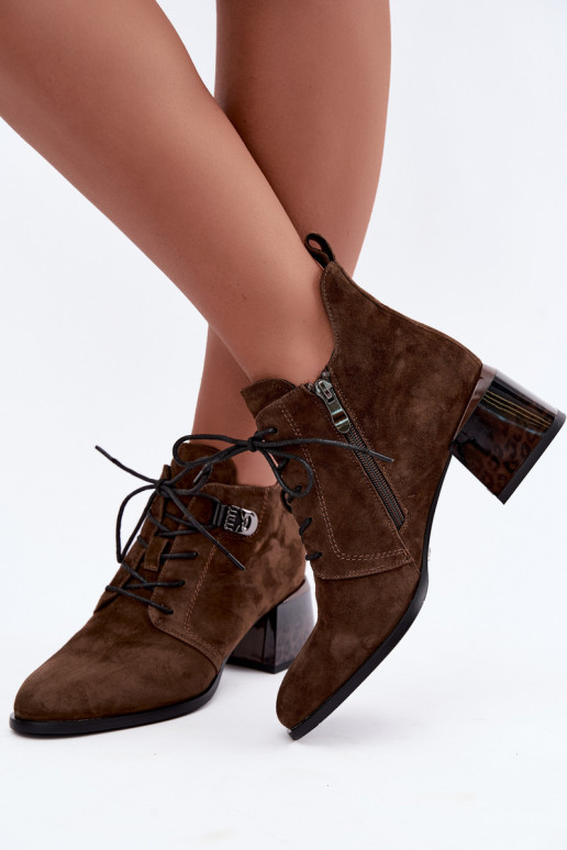 Bottines isolées pour femmes en daim synthétique Klocke, marron Pirelia