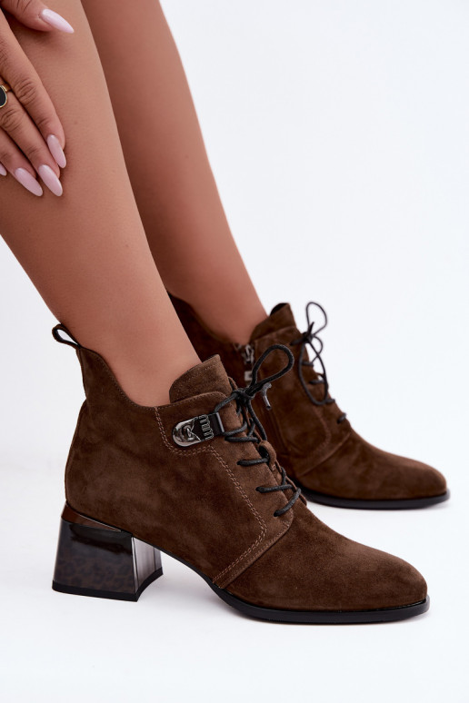 Bottines isolées pour femmes en daim synthétique Klocke, marron Pirelia