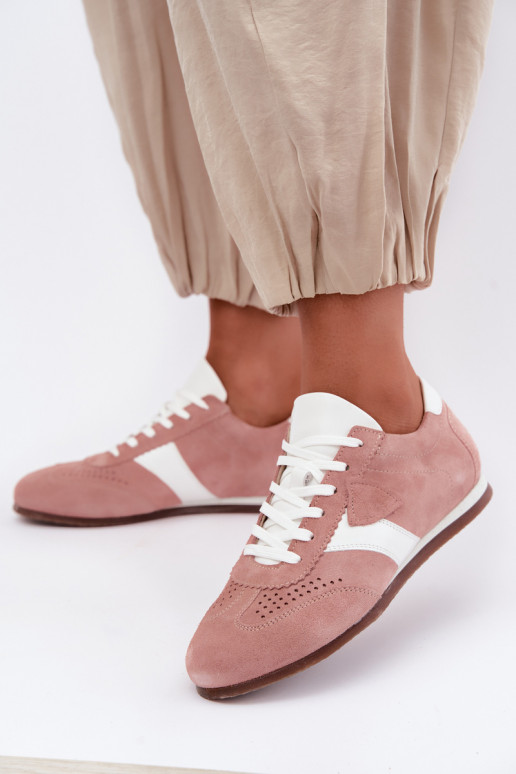 Faux suede sneakers Zazoo N1412, roze
