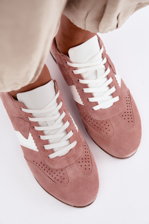 Faux suede sneakers Zazoo N1412, roze