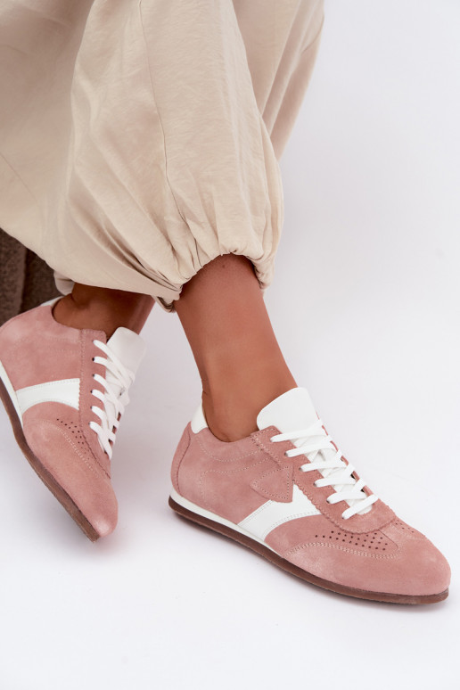 Faux suede sneakers Zazoo N1412, roze