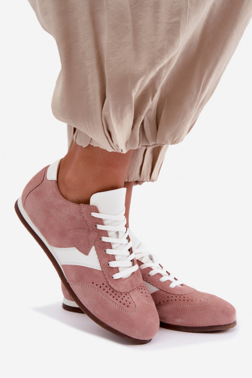 Faux suede sneakers Zazoo N1412, roze
