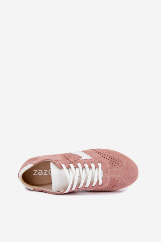 Kunstveloursleder Sneakers Zazoo N1412, rosa
