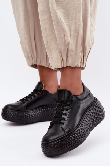 Leer Sneakers model schoenen met platform Zazoo N1000S4 zInart 2