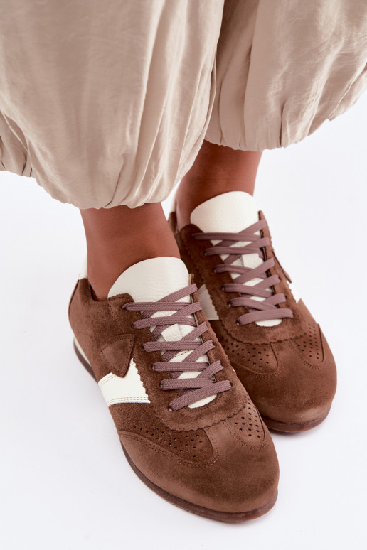 Baskets en daim synthétique Zazoo N1412, marron