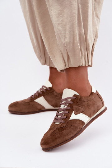 Sneakers model schoenenOpturalnego van suèdeu Zazoo N1412 bruine kleur 2