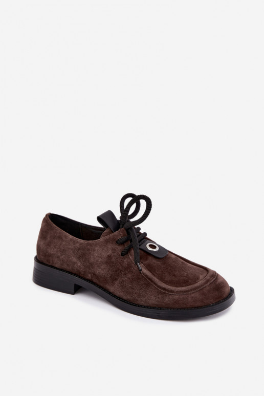 Chaussures femme barefoot en daim synthétique D&A CR62-3460 couleur chocolat