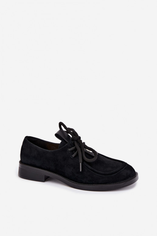 Barefoot dameschoenen van faux suede D&A CR62-3460 in zwarte kleur