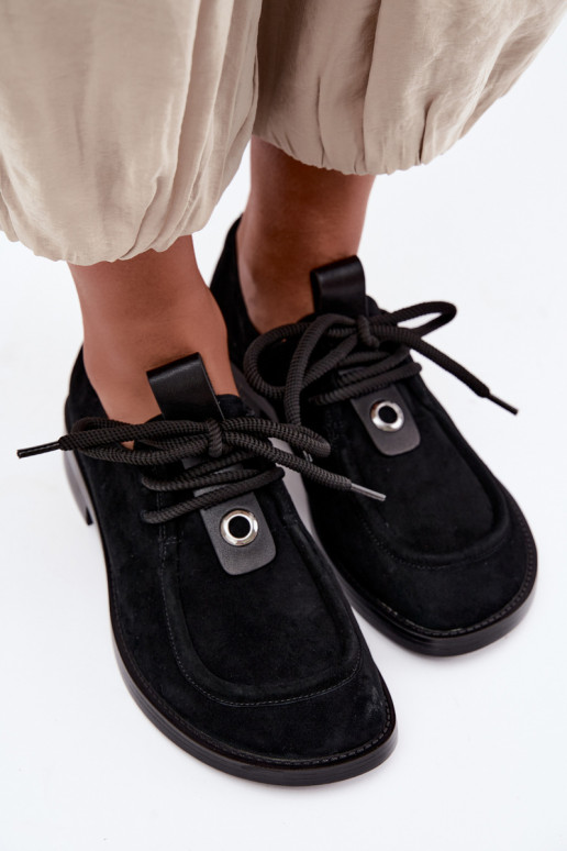Chaussures femme barefoot en daim synthétique D&A CR62-3460 couleur noire