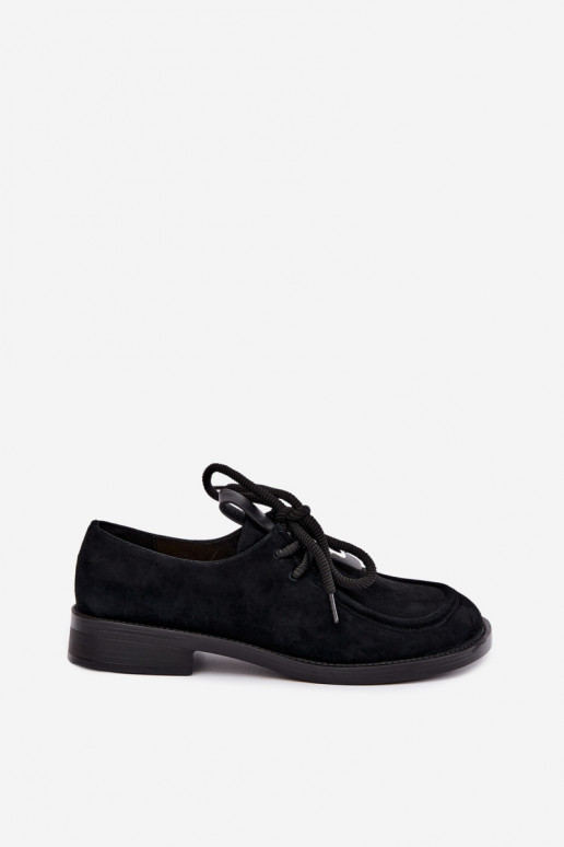Barefoot dameschoenen van faux suede D&A CR62-3460 in zwarte kleur