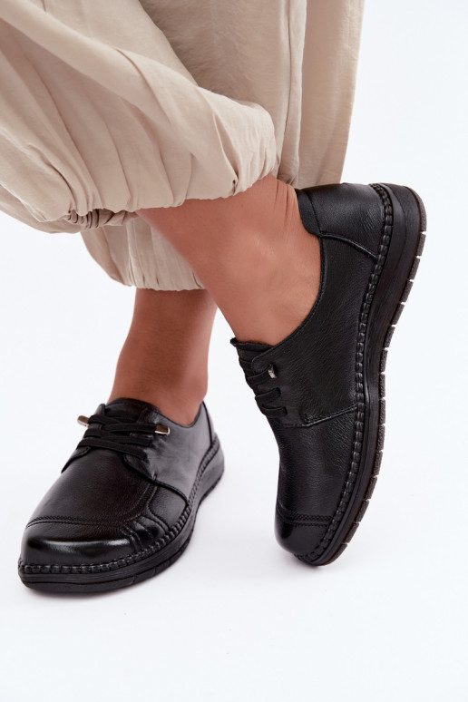 Damen Schuhe aus Naturleder Vinceza 107240 in schwarzer Farbe