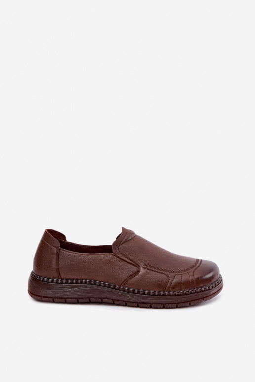 Damen Leder Slipper Vinceza 107241 in brauner Farbe