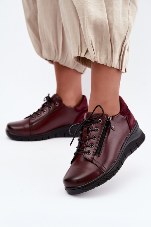 Chaussures femme en cuir avec plateforme Vinceza 39964 couleur bordeaux