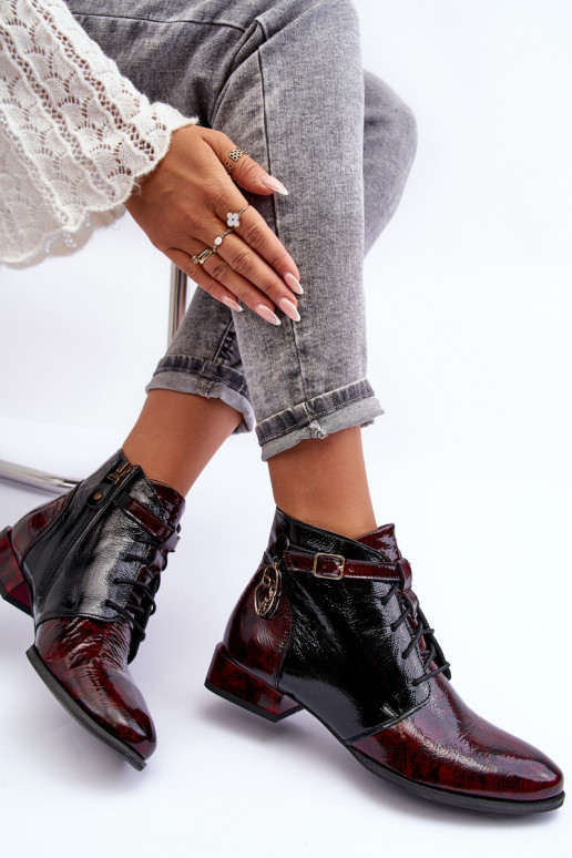 Bottines pour femmes bordeaux Avalynė Tai turiciejka 5743A-23