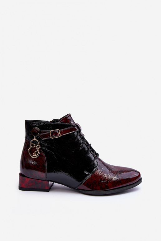 Bordeauxfarbene Damen-Stiefeletten Avalynė Tai turiciejka 5743A-23