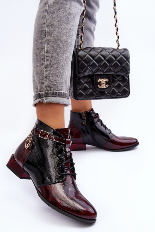 Bottines pour femmes bordeaux Avalynė Tai turiciejka 5743A-23