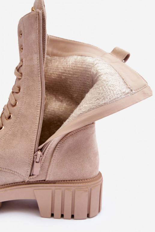 Bottines en faux daim sable avec embellissements Tai turirx