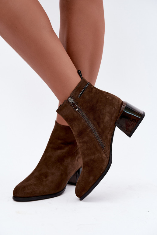 Lurelia bruine faux suede enkellaarsjes