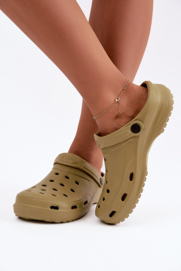 Slippers Klompen LichtgeInicht pantoffels Dames groene kleur Aderis