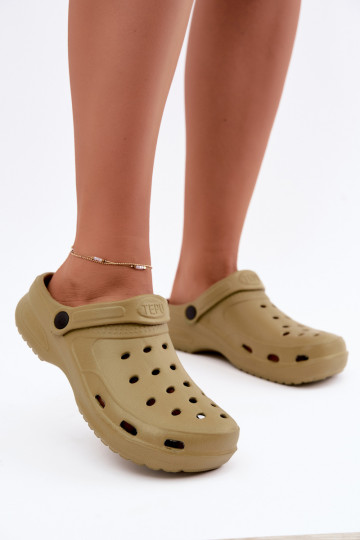 Slippers Klompen LichtgeInicht pantoffels Dames groene kleur Aderis 2