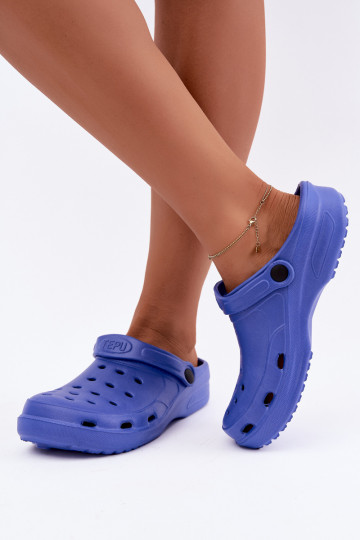 Slippers Klompen LichtgeInicht pantoffels Dames donkerblauIn Aderis