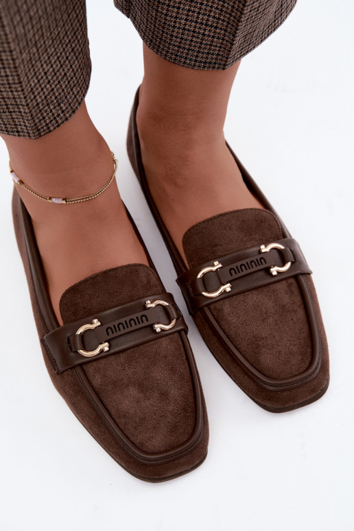 Mocassins avec éléments décoratifs en couleur marron Evelora