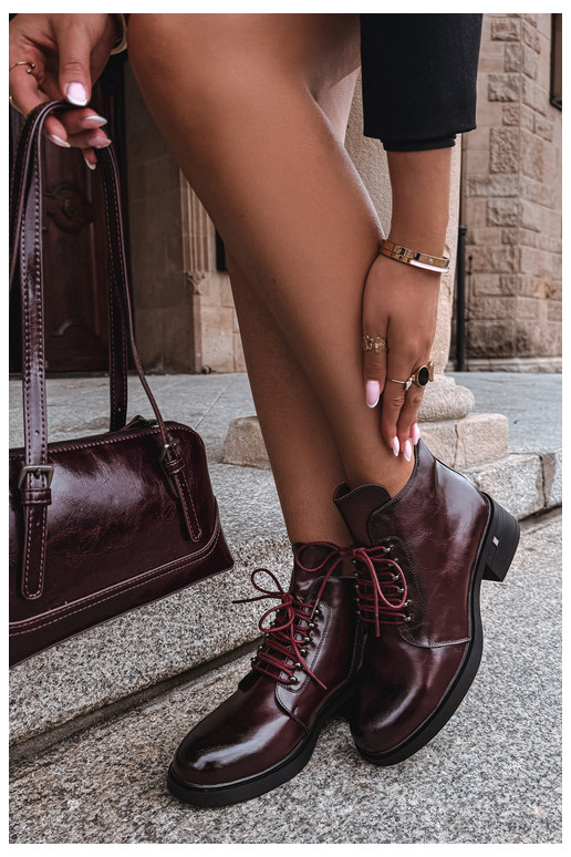 Warme enkellaarsjes, bordeaux