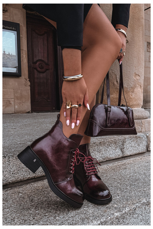 Bottines chaudes, bordeaux