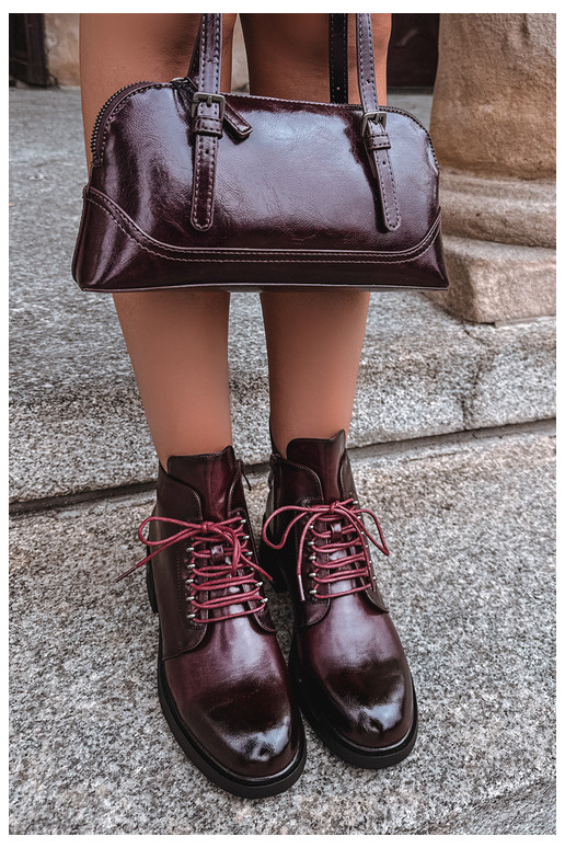 Wärmende Stiefeletten, burgunder