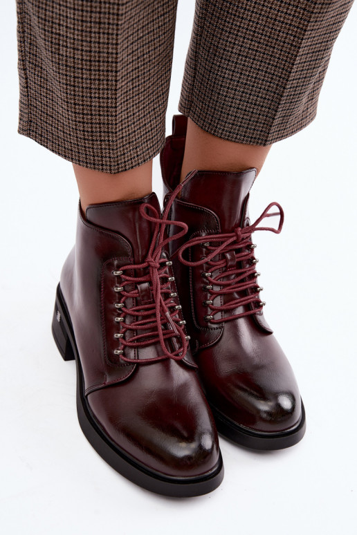 Wärmende Stiefeletten, burgunder