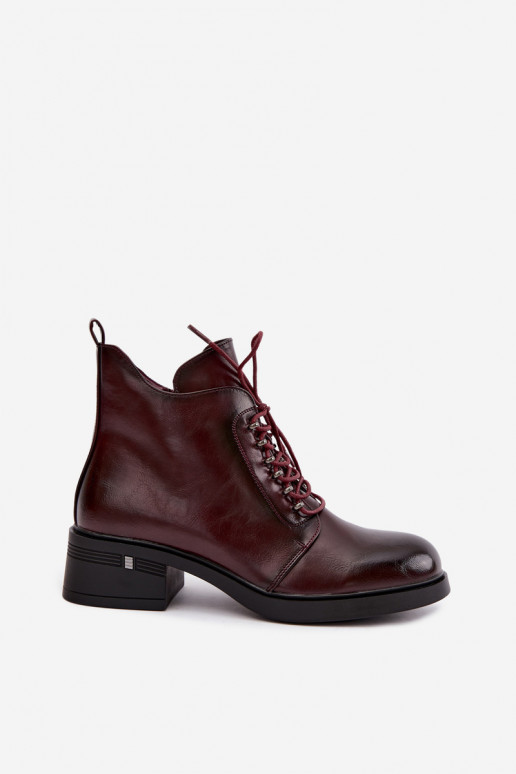 Wärmende Stiefeletten, burgunder