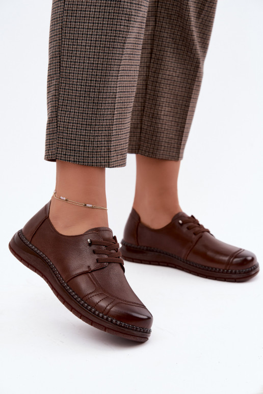 Faux leren schoenen Vinceza 107240 in bruine kleur