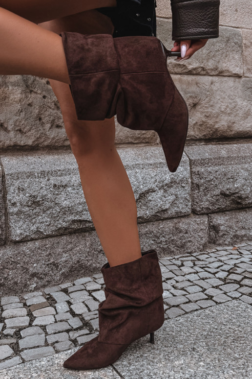 Bottines à enfiler avec talons en simili daim Loralia