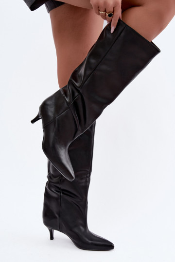 Bottines à talons en suède synthétique noir Desya 2