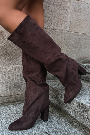 Bottines à talons en chocolat Adoria 2