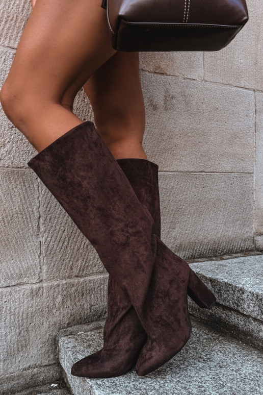 Bottines à talons en chocolat Adoria