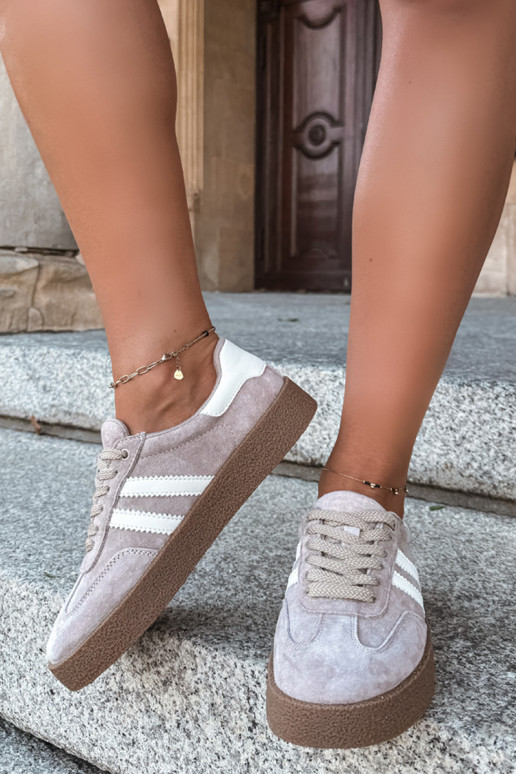 Bellmont zandkleurige faux suede sneakers