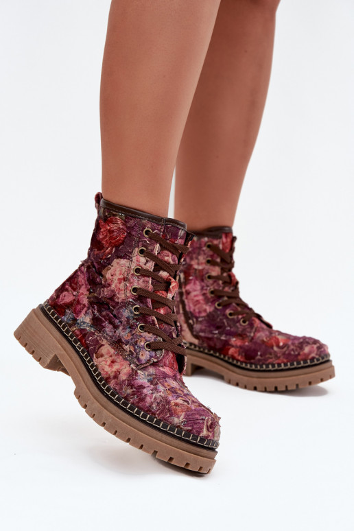 Muster Damen Stiefeletten in Bordeaux Artiker 57C1055