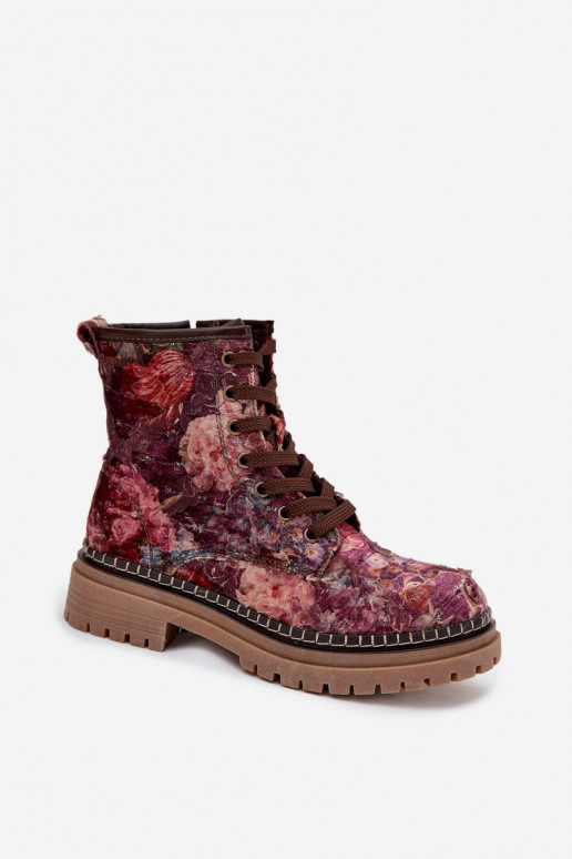 Muster Damen Stiefeletten in Bordeaux Artiker 57C1055